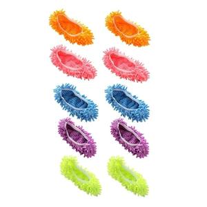 Pantoufles de nettoyage de poussière de sol en <span class=keywords><strong>microfibre</strong></span>, pantoufles de nettoyage Chenille de nettoyage de tissu de maison, pantoufles de serpillière réutilisables - Product Image 1