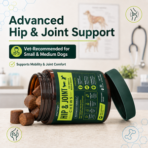 Soins avancés pour les articulations des hanches des animaux de compagnie, soulage la raideur, favorise la flexibilité, protège le cartilage, oméga 3, pour chiens de petite et moyenne taille, comprimés à mâcher pour les articulations des hanches. - Product Image 6