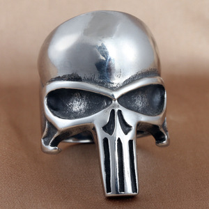 Men's Titanium Steel <b>Skull</b> <b>Ring</b> Silver Color Punk Style Jewelry Gift Geometric Design 213034 - Product Image 1