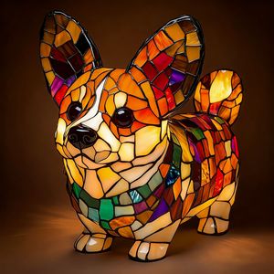 <span class=keywords><strong>D</strong></span>écoration Lumineuse LED en Résine Fée des Fleurs, Série Chat et Chien, Statuette Animale Artistique Créative pour la Maison et le Bureau - Product Image 6