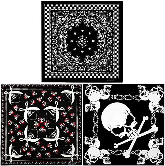 Duplo lado impresso personalizado algodão Bandana atacado personalizado design quadrado Bandana