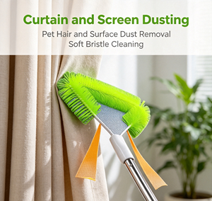 Window Screen Cleaning Tool Stainless Steel Handle & PP Brush No-Dismantle Wash Deep Cleaning High-Rise <b>Gap</b> Brushing Equipment - Product Image 4