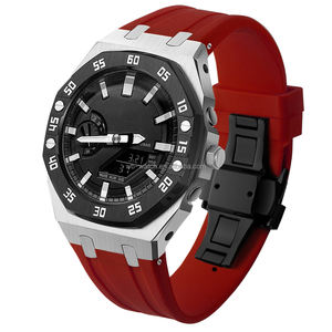 Kit de estilo de lujo Mod correa de goma y anillo de escala de tiempo caja de metal G Ga2100 reemplazo de pieza de reloj de choque - Product Image 2