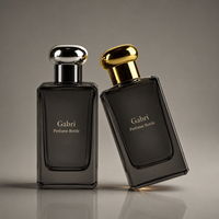 Flacons de parfum vides de 50 ml à sertir, flacons de parfum de luxe personnalisés avec emballage et boîte, flacon de parfum carré noir en verre de 100 ml