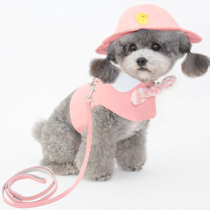 Wholesale Pet Supplies <strong>Unique</strong> Designer <strong>Dog</strong> Harness and <strong>Leash</strong> Set Fabric <strong>Dog</strong> Harness <strong>Leash</strong> Hat Set - Product Image 1
