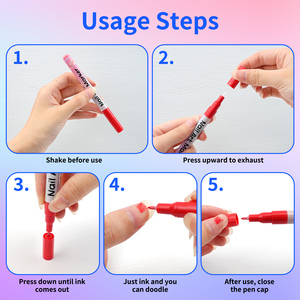 12 Farben Nail Art Stifte Set, Nail Art Marker Polierstifte für 3D Nageldesign, Zeichen- und Malstifte für DIY Nagelkunst - Product Image 2