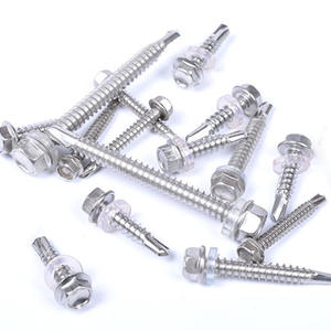 Vis à tête hexagonale sur mesure, filetage UNC, acier inoxydable chromé, classe 4, avec embout de perçage, rondelles et écrous en titane - Product Image 4