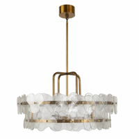 Lustre de plafond en verre transparent à 4 lumières de 35 pouces