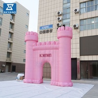 Arche gonflable rose personnalisée pour la décoration d'entrée de mariage en extérieur ou la promotion de marque lors d'événements et de fêtes