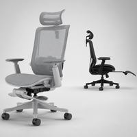 Chaise de bureau ergonomique Vaseat SM6-BHL au design moderne avec dossier en maille et repose-pieds rétractable pour les longues journées de travail