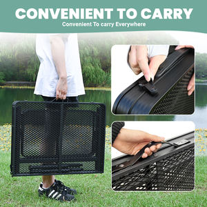 โต๊ะโลหะปรับความสูงได้ ท็อปตาข่าย สำหรับใช้งานกลางแจ้ง ตั้งแคมป์ ปิกนิก ชายหาด บาร์บีคิว แบบพกพา - Product Image 3