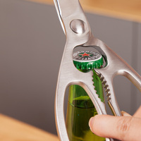 Ciseaux de cuisine en acier inoxydable Kingwise avec logo personnalisé, robustes, multi-usages, pour couper les os de poulet et la viande, 4 lames