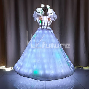 Vêtements de performance lumineux à LED pour adultes filles 1 pièce <span class=keywords><strong>Robe</strong></span> de neige blanche Arc-en-ciel Scène Cosplay pour fête Costume Performance - Product Image 6
