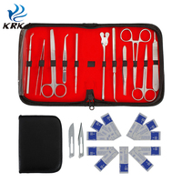 KD970 kit d'outils de pratique de suture d'entraînement en acier inoxydable d'opération de base pour les étudiants vétérinaires