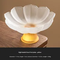 Assiette jetable en verre moderne émaillé en forme de lotus, assiette à fruits, assiette à dessert, thé de l'après-midi, rafraîchissement