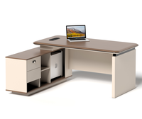 Bureau de direction en bois massif en forme de L, moderne, durable et luxueux, pour PDG et dirigeants, fourni par l'usine