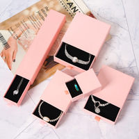 Boîte à bijoux rectangulaire en carton style INS en stock avec emballage personnalisé pour boucles d'oreilles, colliers, bagues, badges - Vente transfrontalière