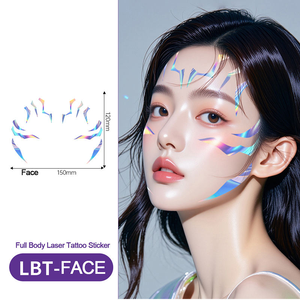 Juego de pegatinas holográficas de cuerpo completo al por mayor: 8 pegatinas para cara, antebrazos, parte superior de los brazos, pecho, cintura y piernas - Product Image 1