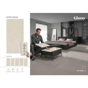 Azulejos de porcelana digitalmente esmaltados de gran formato Fantastico Grey de 600x1200 mm para pisos y paredes - Product Image 4