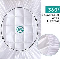 Protège-matelas imperméable en coton 100 % Cloudland pour lit double, drap-housse avec 2 taies d'oreiller