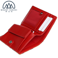 Dompet Pendek Wanita Kulit PU Embos Ular Berkualitas Tinggi Mewah dengan Logo Custom, RFID, dan Kancing Solid dari Polyester, Merk Mount Yanzhi