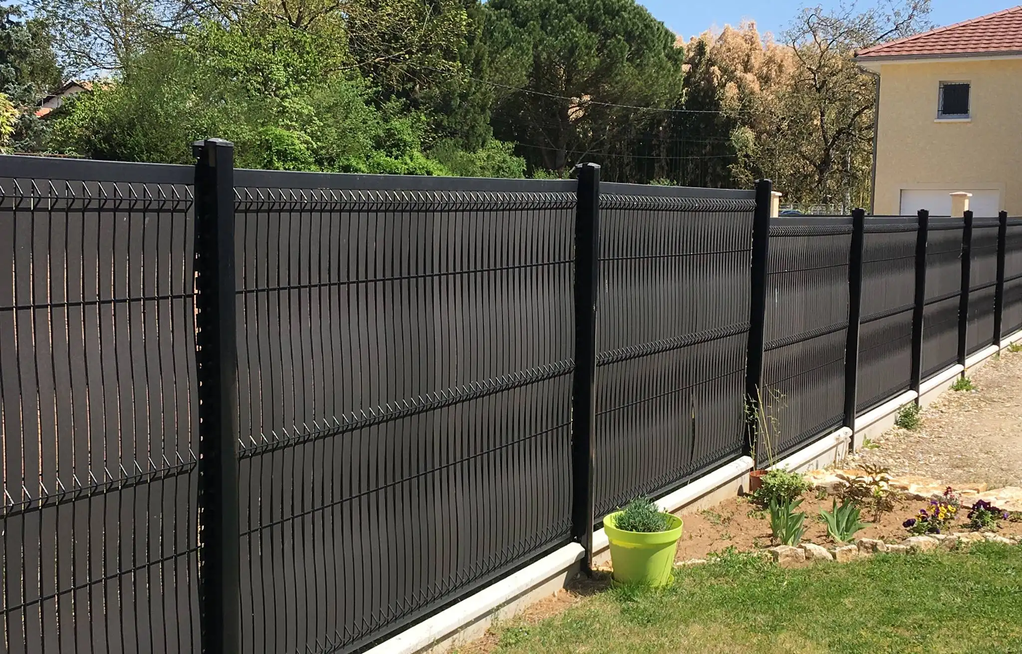 Exterior 6ft 8ft país fuerte UV prueba nuevo diseño plástico WPC valla de jardín