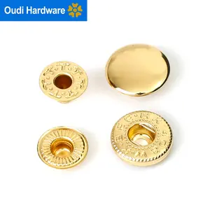 Hellgold Farbe Druckknopf Benutzer definierte Metall Druckknopf für Kleidung Magnet Druckknopf für Handtasche