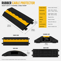 Pare-chute de vitesse professionnel en PVC et caoutchouc, mobile, pour extérieur, protection de câbles et de tuyaux routiers, 1 canal, pour la circulation