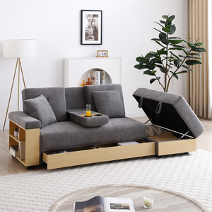 Modern Convertible Reclining Sleeper <b>Sofa</b> Multifunctional Double Folding <b>Sofa</b> <b>Bed</b> Storage Ottoman Box Drawer Living Room Hotel - Product Image 1