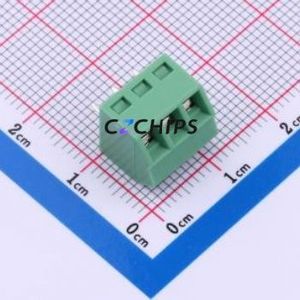 MX127S-3.5-03P-GN01-Cu-Y-A Screw Terminal Block Through hole Component (THT),P=3.5mm Connector 1x3P 3.5mm Green Through Hole - Product Image 1