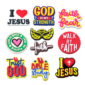 Breloques de chaussures en PVC populaires, à thème religieux, drapeau national, mode, Jésus, pour sabots - Product Image 2