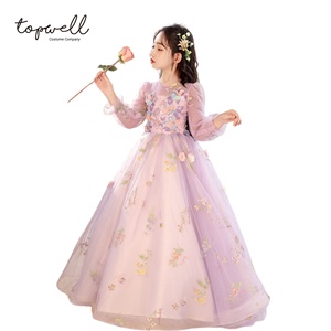 Robe à fleurs en tulle pour enfants - Product Image 3