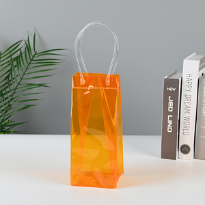 Borsa di raffreddamento in PVC trasparente personalizzata all'ingrosso <span class=keywords><strong>con</strong></span> manico per <span class=keywords><strong>vino</strong></span> portatile porta bottiglie promozionali basso MOQ - Product Image 1