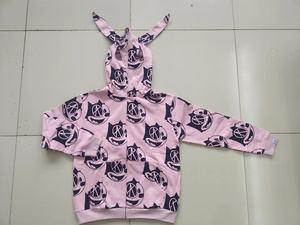 Áo hoodie nam in họa tiết rằn ri toàn thân, khóa kéo kín mặt, chất liệu 100% cotton, kiểu dáng rộng, có lỗ che mắt, in logo tùy chỉnh OEM. - Product Image 4