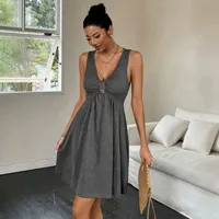 Robes décontractées en gros, grises, plusieurs tailles, fournisseur OEM ODM