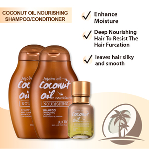 Juego de cuidado del <span class=keywords><strong>cabello</strong></span> Champú sin sulfato <span class=keywords><strong>con</strong></span> aceite de coco Champú reparador nutritivo Champú <span class=keywords><strong>y</strong></span> acondicionador de aceite esencial de coco - Product Image 2