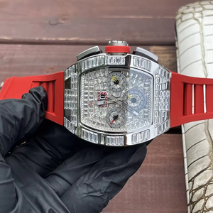 Luxury Full Diamond Men's Mechanical Watch <b>Automatic</b> <b>Chronograph</b> Designer High Quality Complex Wristwatch - Product Image 3