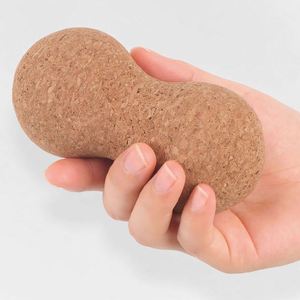 Custom Logo Muscle Relax Yoga Roller Natural Cork Peanut Double <b>Massage</b> <b>Balls</b> for Studio Promotions - Product Image 4