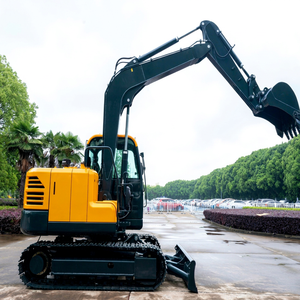 Excavadora de cadenas Hyundai HX80 amarilla, miniexcavadora hidráulica de construcción de 8 toneladas - Product Image 1
