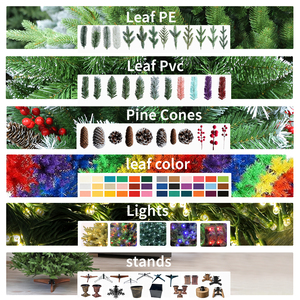 Arbre <span class=keywords><strong>de</strong></span> Noël artificiel en PVC pré-éclairé <span class=keywords><strong>de</strong></span> haute qualité (1,2 m à 3 m) avec lumières LED, base autoportante réutilisable, personnalisable – Vente en gros - Product Image 2