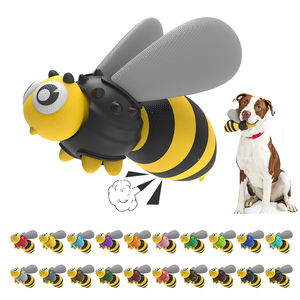 Giocattoli divertenti per animali domestici 2023 KINYU in gomma resistente ai morsi e materiale in velluto con ali d'ape che vibrano giocattoli interattivi per cani dal suono - Product Image 1