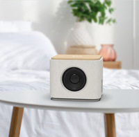 Pengisi Daya dan Speaker Nirkabel 2-in-1 dari Bambu Alami ABS, Port Tipe-C QC2.0, Daya Keluaran 15W, Bersertifikasi CE