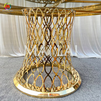 Conception de luxe en verre MDF Top hôtel Banquet événement mariage Table et chaise en acier inoxydable Tables à manger de mariage