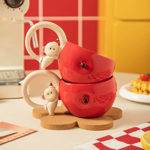 Mug en céramique personnalisé en forme de pomme 3D créatif, mignon et esthétique - Product Image 3