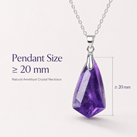 Collier pendentif en cristal d'améthyste naturelle à facettes, bijoux en pierres précieuses violettes pour femmes