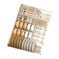 Range-vaisselle rectangulaire moderne pour cuisine, organisateur de plats, séparateur de tiroir, support à bols intégré, empilable, multifonctionnel, pour tiroir inférieur