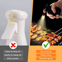 Bouteille pulvérisateur cylindrique en verre et PP 200 ml pour huile d'olive, cuisson, barbecue, salade et pâtisserie
