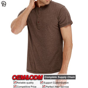 Mode pour hommes personnalisée Henley T-Shirt à manches courtes doux tricot respirant décontracté basique T-shirt quotidien tenue hauts été coton chemises - Product Image 3