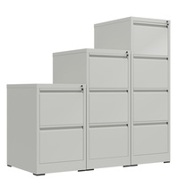 Gabinete de escritorio de Metal de oficina moderno de 4 cajones Cajones de almacenamiento de acero verticales Gabinete archivador de documentos de bloqueo central para uso escolar