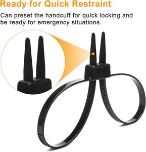 Прочные пластиковые стяжки-зажимы (250 фунтов на разрыв), одноразовые нейлоновые двойные замки, черные пластиковые кабельные стяжки - Product Image 5